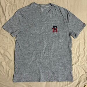 Tommy Hilfiger grey and red tee embroidered logo Size L Men's